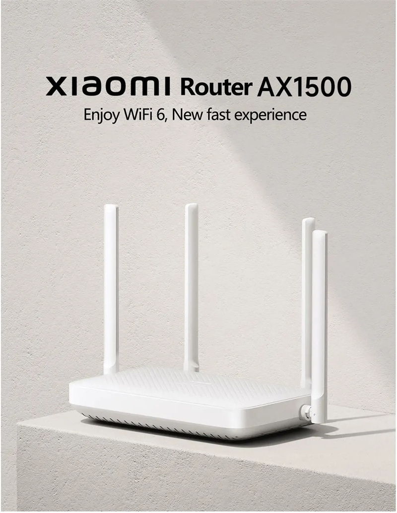 XiaomiAX1500WiFi6Router5GHzAdaptiveGigabitEthernetPortSupportIPTVMeshNetwork1501MbpsWorkforMihomeApp-2010370-1