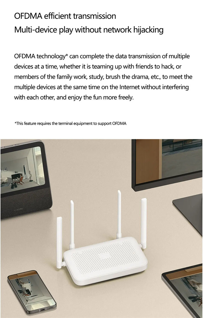 XiaomiAX1500WiFi6Router5GHzAdaptiveGigabitEthernetPortSupportIPTVMeshNetwork1501MbpsWorkforMihomeApp-2010370-8