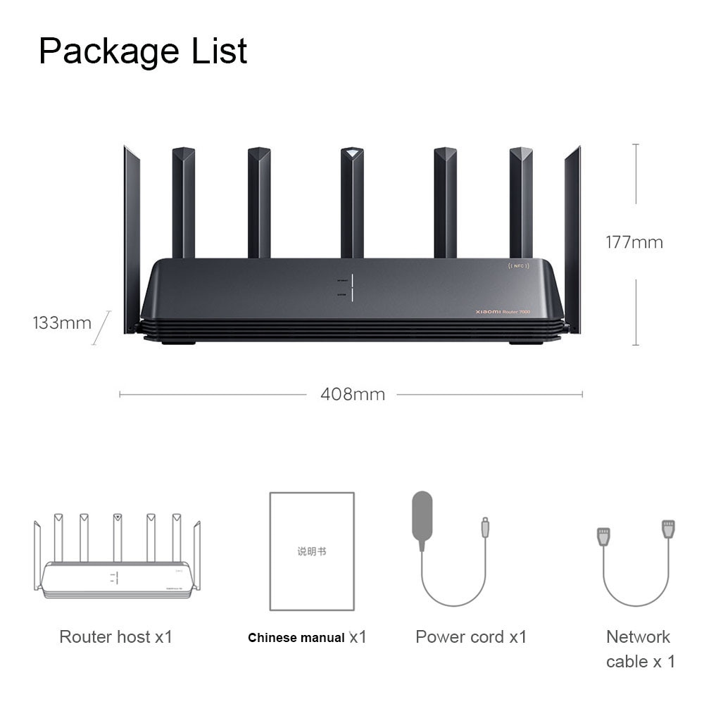 XiaomiMi7000Tri-BandRouterWiFiRepeater1GBLargeMemoryUSB30IPTV4x25GEthernetPortsModemSignalAmplifierN-1988632-20