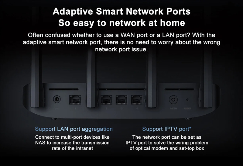 XiaomiRedmiAX6000WiFi6RouterMeshNetworkingQuad-CoreHigh-PerformanceCPU24G5G512MBOFDMAMU-MIMOMiHome-2006720-11