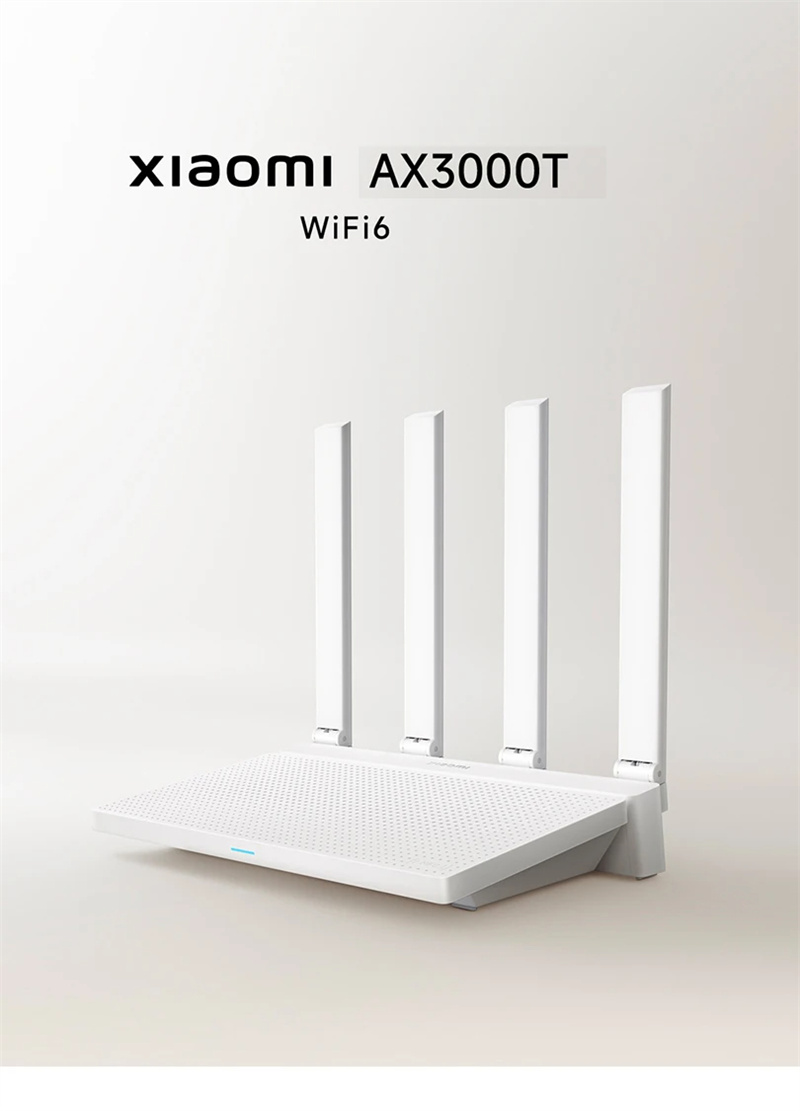 XiaomiRouterAX3000TWiFi6MeshTechnology24GHz5GHzMiWiFiROMEfficientWallPenetrationProtectionRepeaterSi-2006849-1