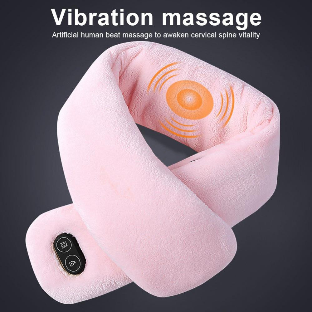 2023MassageHeatedScarfUSBChargingSmartHeatingVibrationWaterproofThickWarmSolidColorScarfPlushCollarS-1996749-3