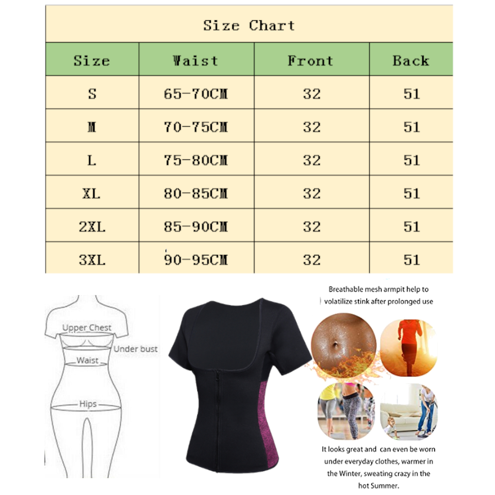 RoseRedFrontZipWomenSaunaTopsNeopreneVestGymBodyShaperSweatFatBurnerFitnessShirts-1534404-1