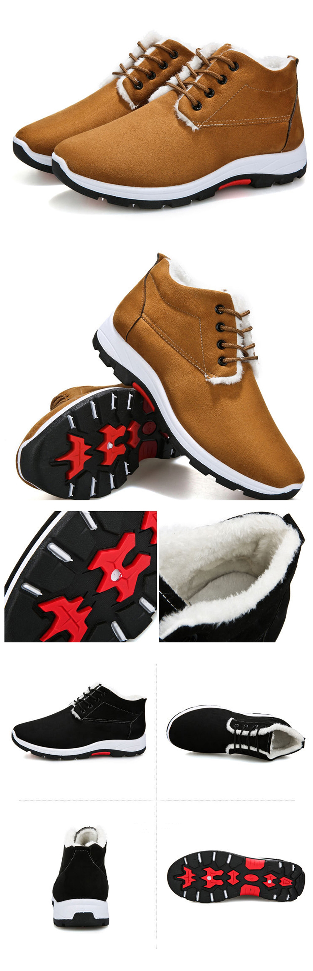 TENGOOMenWinterHikingShoesComfyWarmSnowBootsWear-resistantNon-slipCottonShoesLaceUpOutdoorSportsCasu-1916514-4