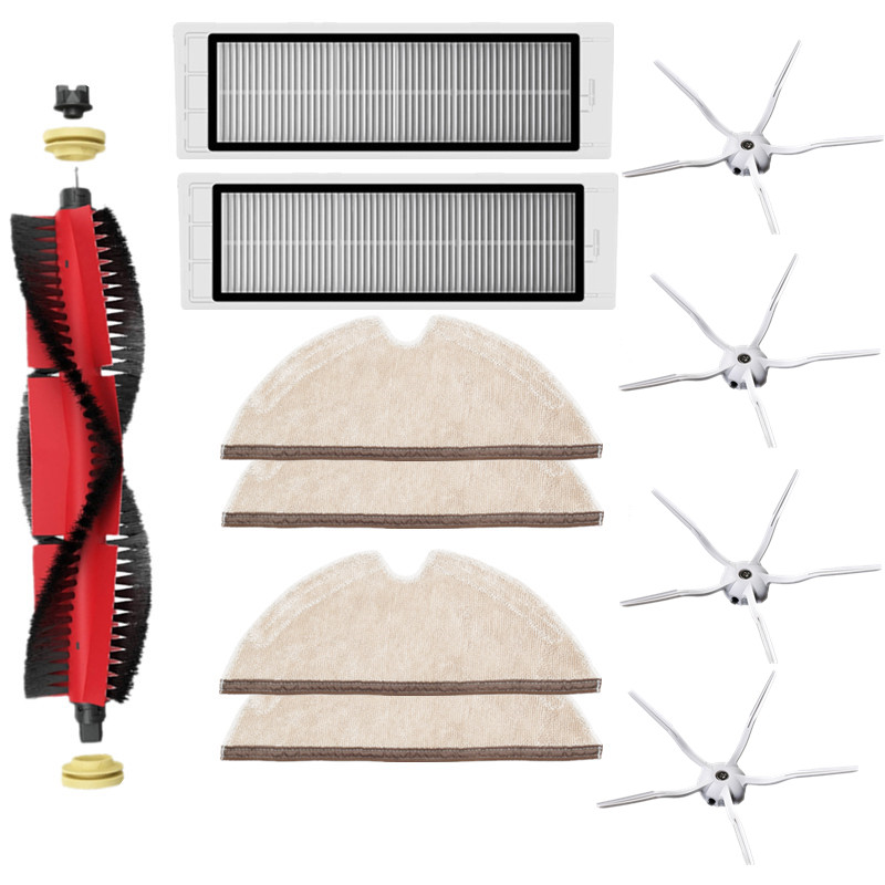 11pcsReplacementsforXiaomiRoborockS6S55VacuumCleanerPartsAccessoriesMainBrush1SideBrushes4HEPAFilter-1751181-1