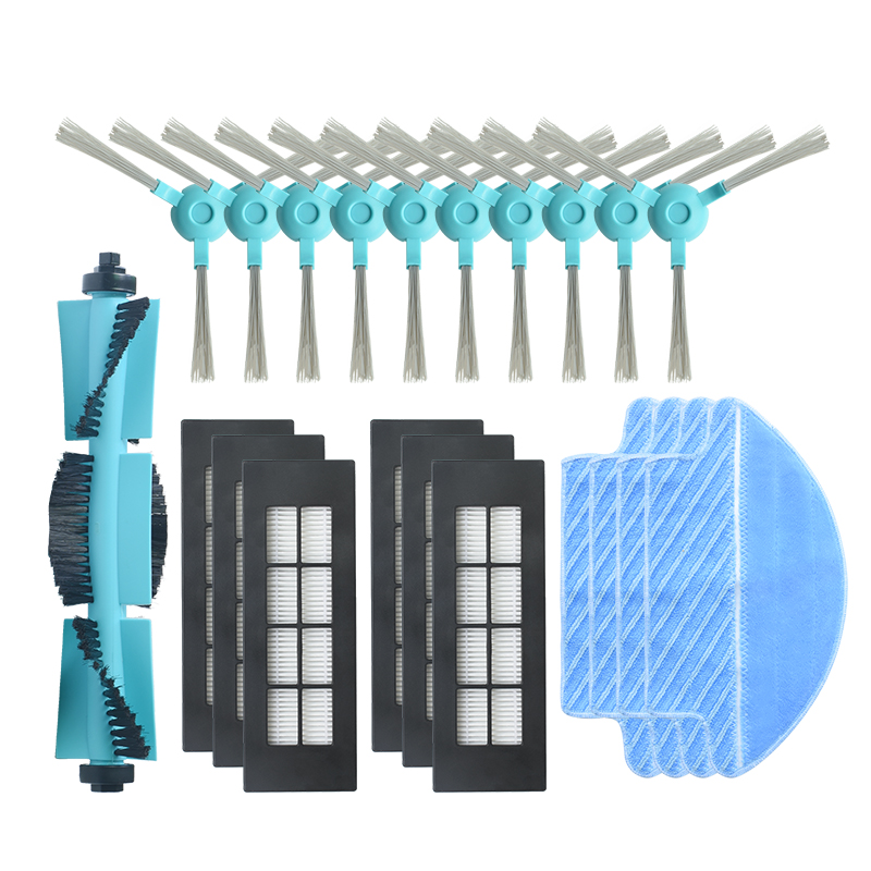 21pcsReplacementsforConga3090VacuumCleanerPartsAccessoriesMainBrush1SideBrushes10HEPAFilters6MopClot-1800323-1