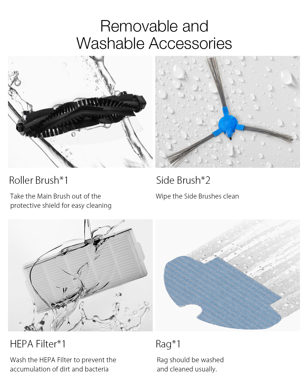 5pcsBlitzWolfVacuumCleanerReplacementsforBW-VC2VC1RobotVacuumCleanerMainBrush1SideBrushes2HEPAFilter-1652235-6