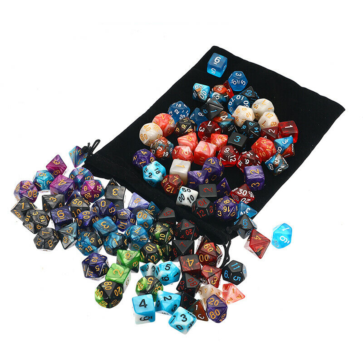 105PcsDiceSetPolyhedralDices7ColorRolePlayingTableGameWithClothGameMulti-siedDice-1574100-3