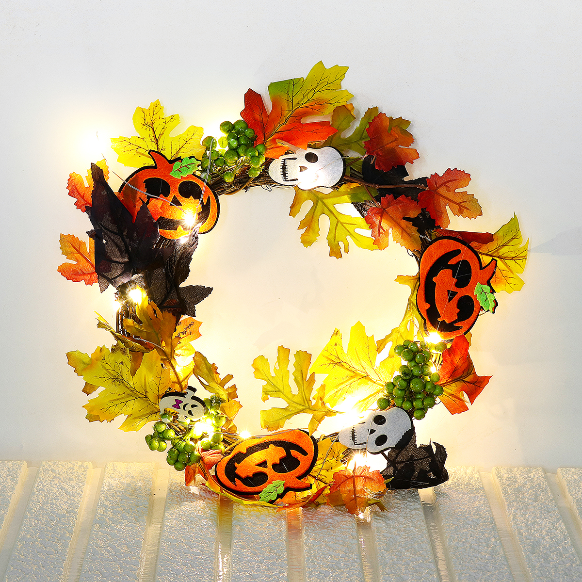 20LEDHalloweenPartyWreathGarlandLightHomeWallHangingDecorationsOrnaments-1354333-8