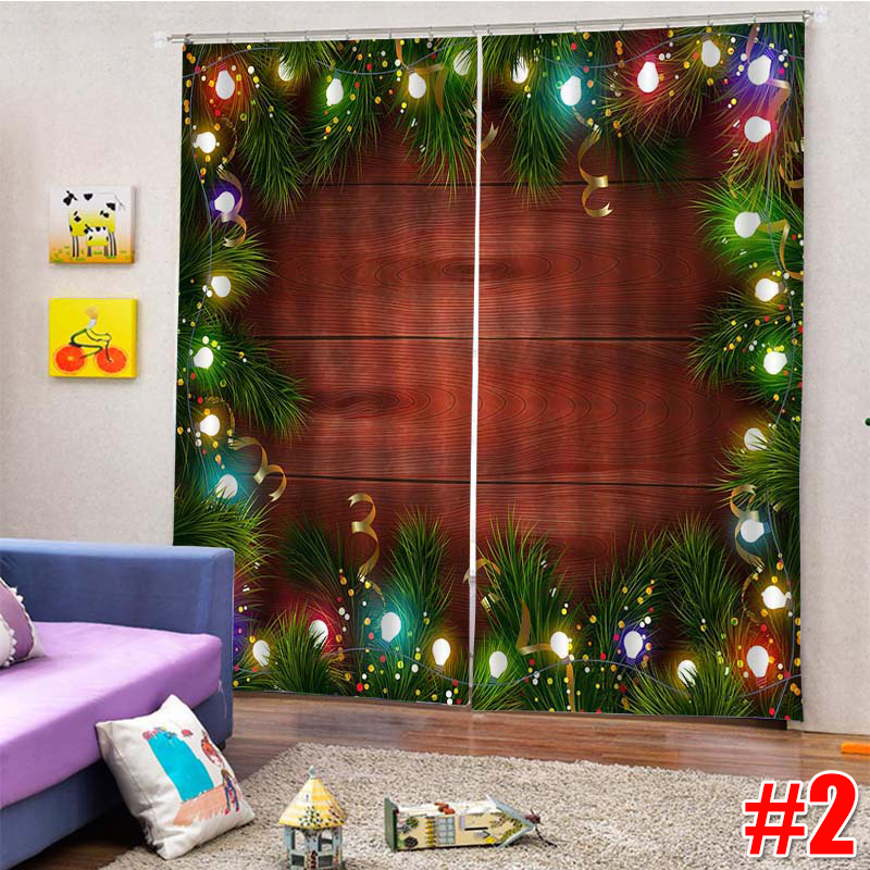 2PCS3DPrintWindowCurtainDraperyDoorScreenPanelforChristmasDecoration-1749794-4