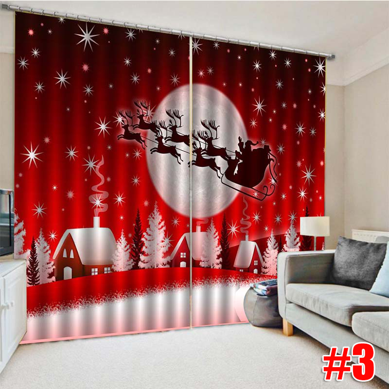 2PCS3DPrintWindowCurtainDraperyDoorScreenPanelforChristmasDecoration-1749794-5