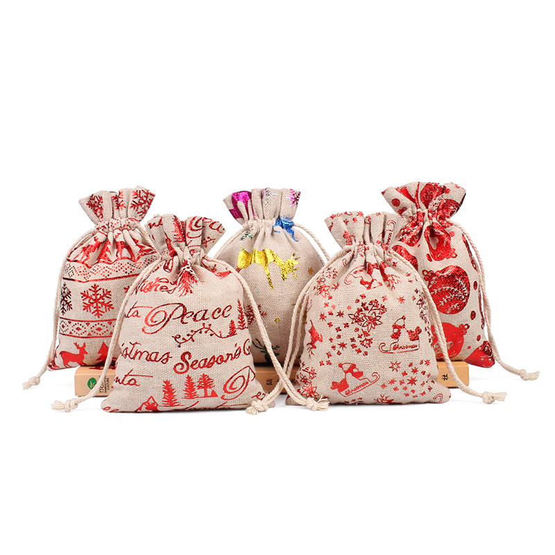 50PcsMiniCottonBurlapLinenChristmasCottonDrawstringBagJewelryGiftStorageBags-1596870-2