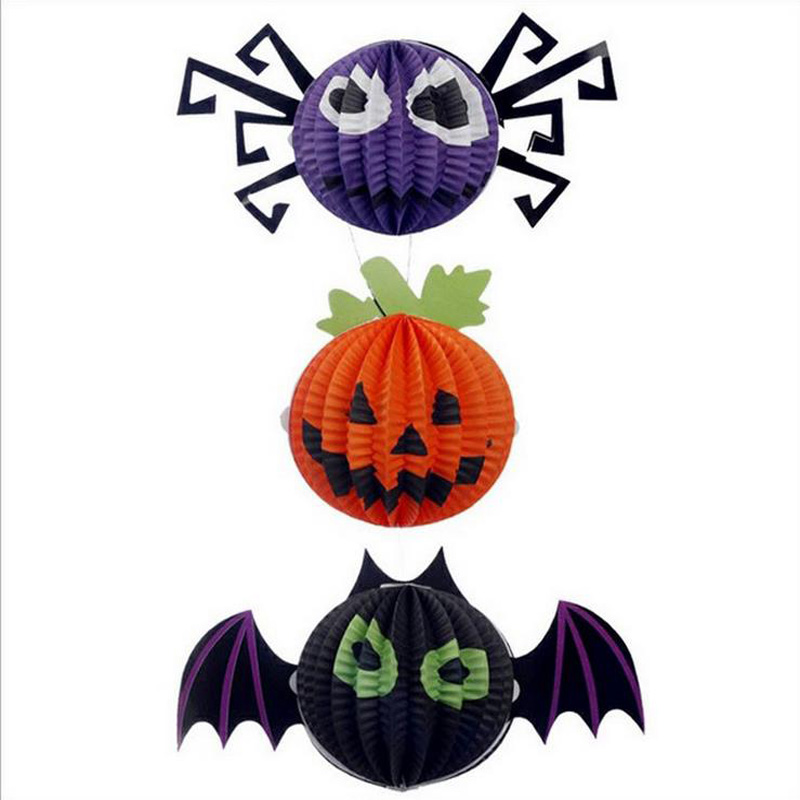 Halloween3DGhostBatSpiderPumpkinWitchPendantHauntedHouseDropBarKTVRoomDecorativePaperHangingOrnament-1740087-7
