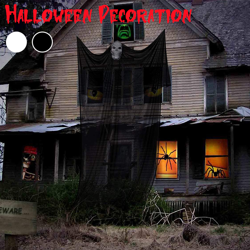 HalloweenHangingGhostSkullHangingRibbonHollowedoutMaskHorrorAtmospherePropsBackground-1830512-1