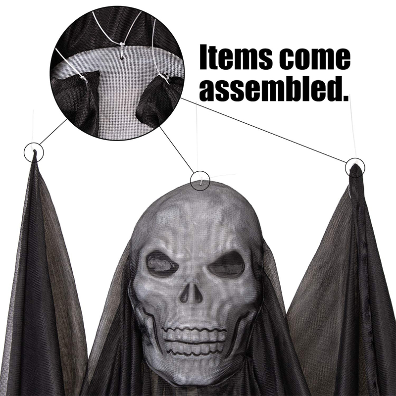 HalloweenHangingGhostSkullHangingRibbonHollowedoutMaskHorrorAtmospherePropsBackground-1830512-2