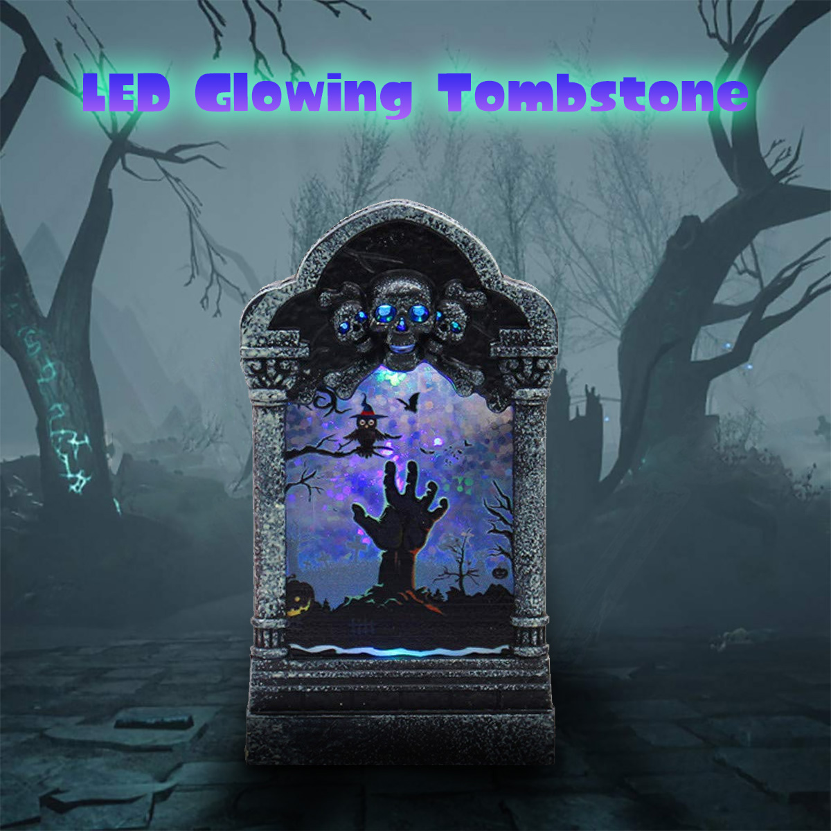 HalloweenLEDLightLampSkeletonTombstoneCastlePlasticPropPartyGiftDecorTableLamp-1638136-2
