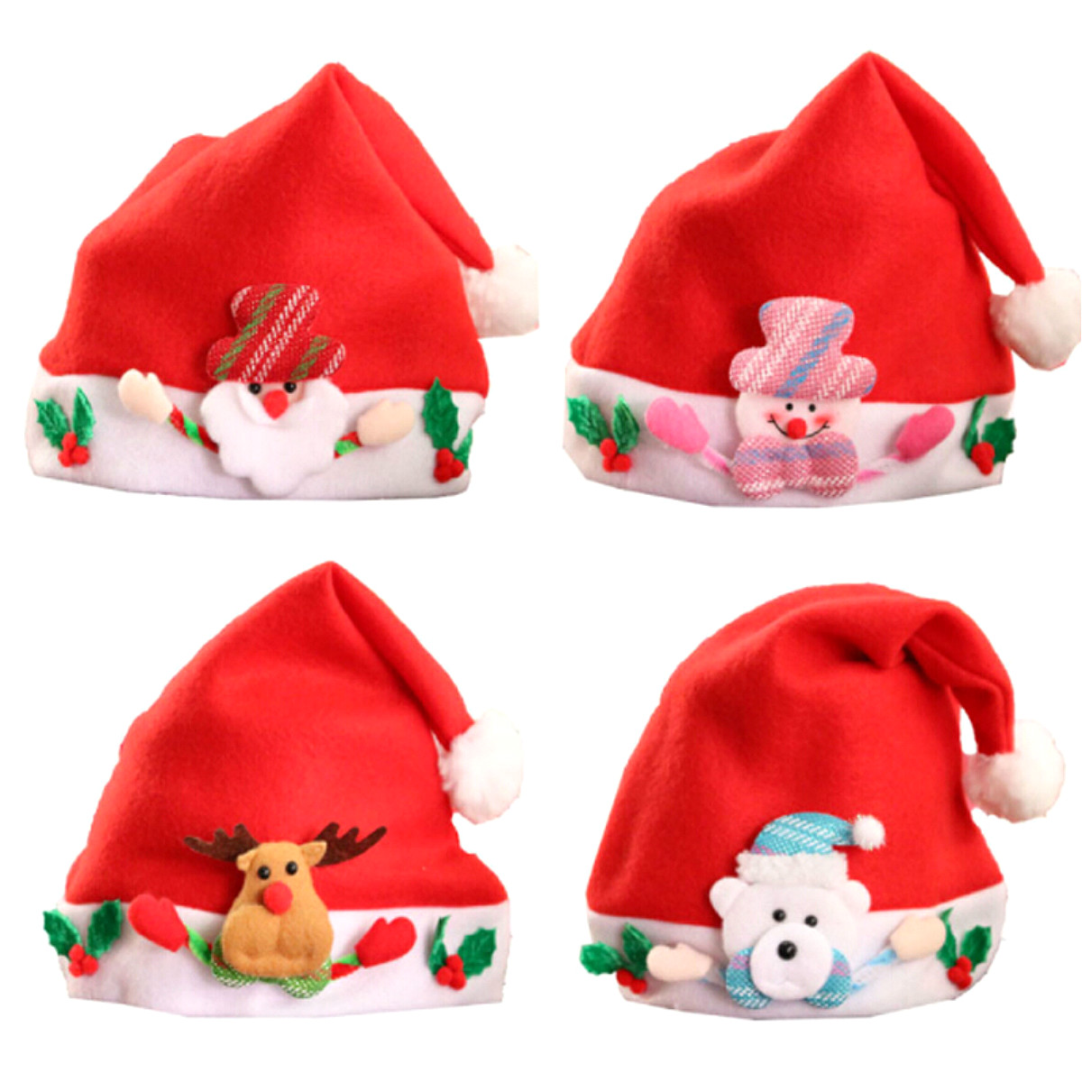 LovelyChildrenBabyChristmasSantaClausHatSantaClausElkSnowmanFestivalPartyXmasDecoration-1609402-1
