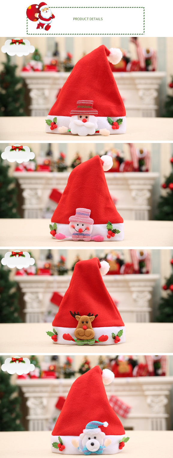 LovelyChildrenBabyChristmasSantaClausHatSantaClausElkSnowmanFestivalPartyXmasDecoration-1609402-3