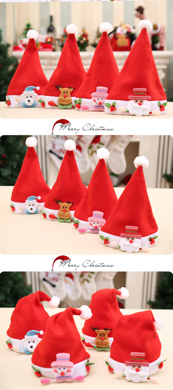 LovelyChildrenBabyChristmasSantaClausHatSantaClausElkSnowmanFestivalPartyXmasDecoration-1609402-5