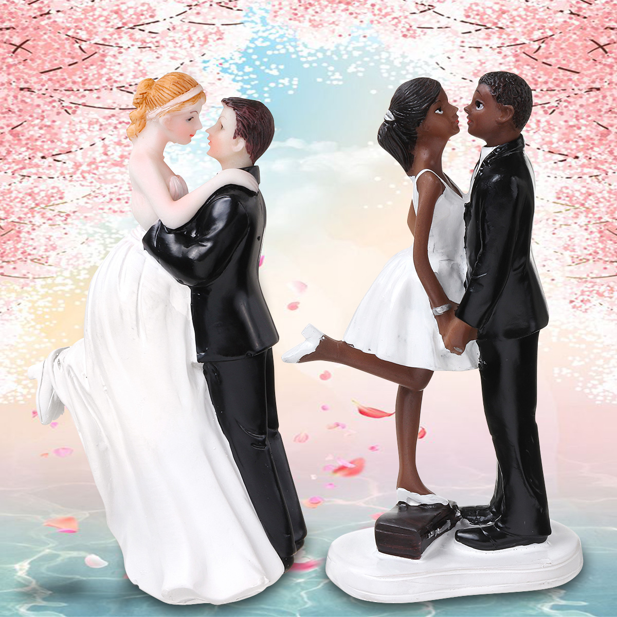 RomanticFunnyWeddingCakeTopperFigureBrideGroomCoupleBridalDecorations-1421525-1