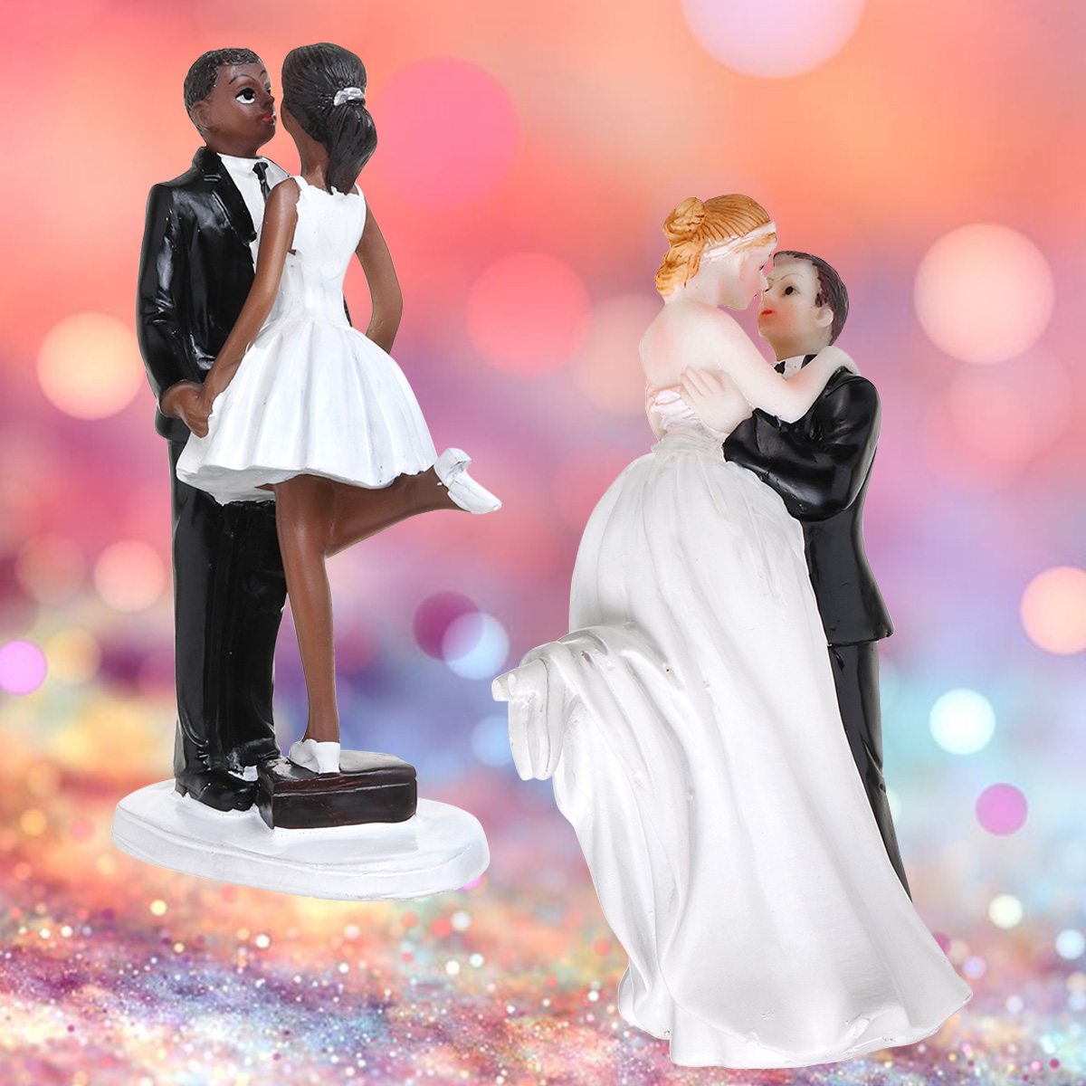 RomanticFunnyWeddingCakeTopperFigureBrideGroomCoupleBridalDecorations-1421525-2