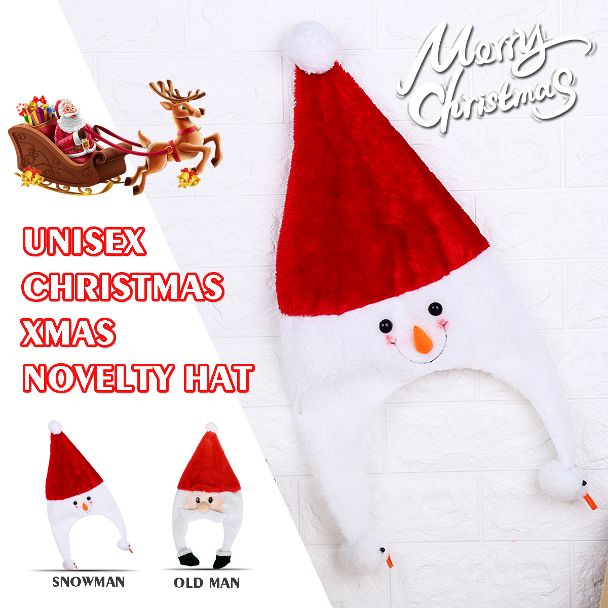 UnisexChristmasXmasNoveltyPlushHatSantaClausHatHolidayDecoration-1747495-2