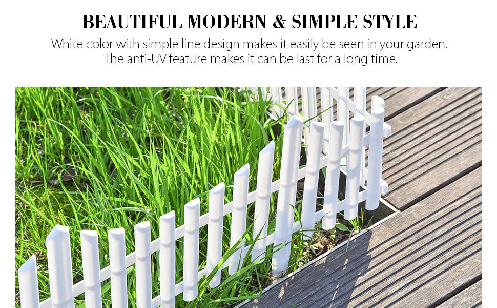 1224PCSOutdoorPVCPlasticWhiteFenceGardenFlowerpotParterrePetFenceDecorationDogKennelCage-1741797-2