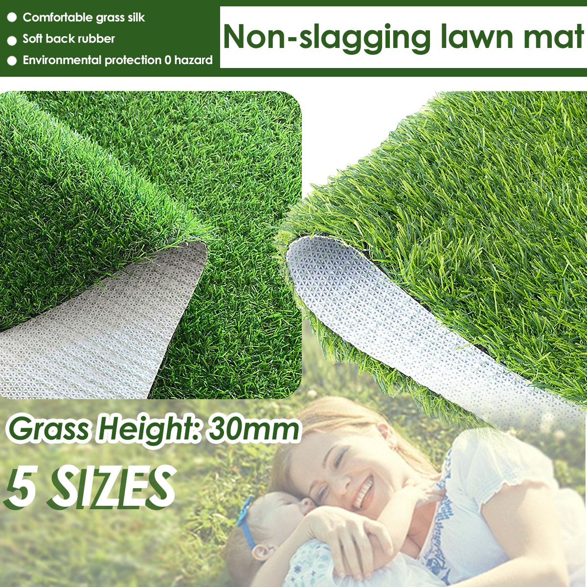 16x66FT66x98FTArtificialGrassTurfPet3cmThickFloorMatLawnSyntheticSpringGrassIndoorOutdoorLandscapeGo-1934028-2