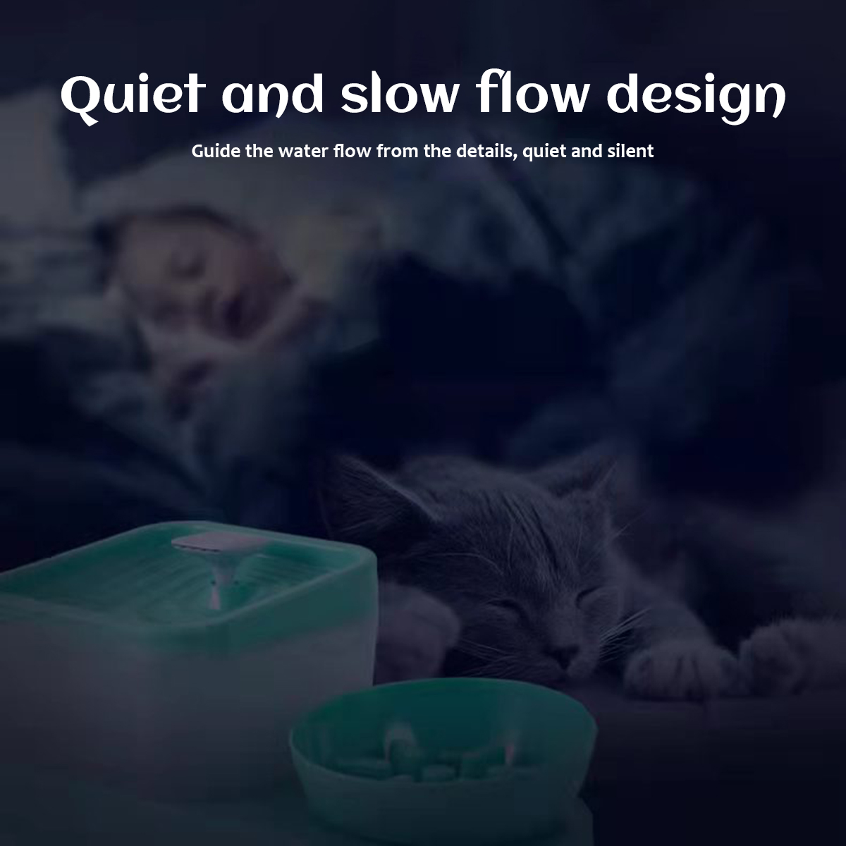 2LPetdogCatWaterFountainDrinkingElectricDispenserDrinkerSilentPetFeederPuppySuppliesSlow-eatingBowl-1958982-12