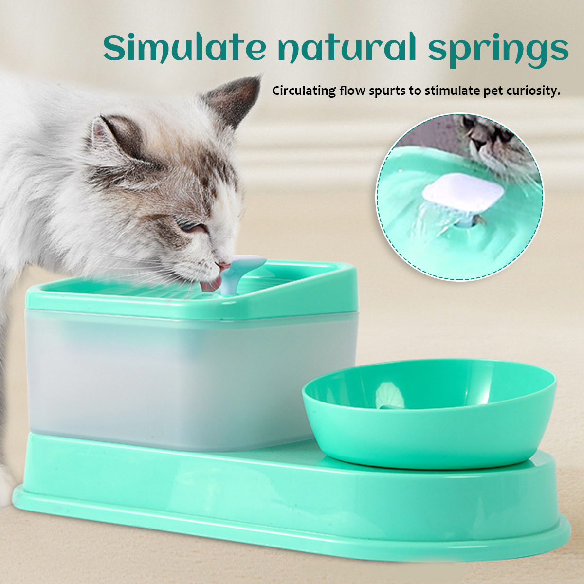 2LPetdogCatWaterFountainDrinkingElectricDispenserDrinkerSilentPetFeederPuppySuppliesSlow-eatingBowl-1958982-14