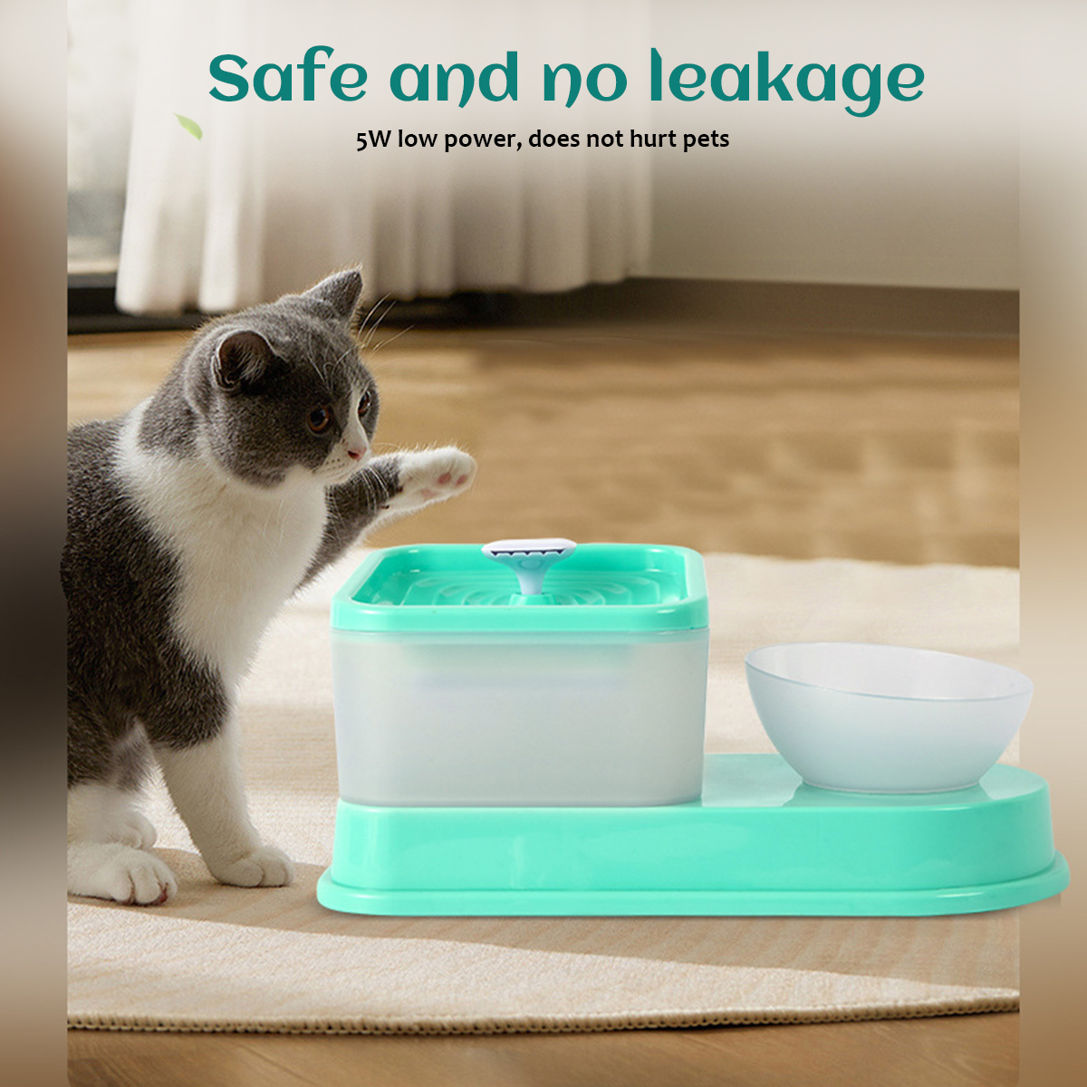 2LPetdogCatWaterFountainDrinkingElectricDispenserDrinkerSilentPetFeederPuppySuppliesSlow-eatingBowl-1958982-15