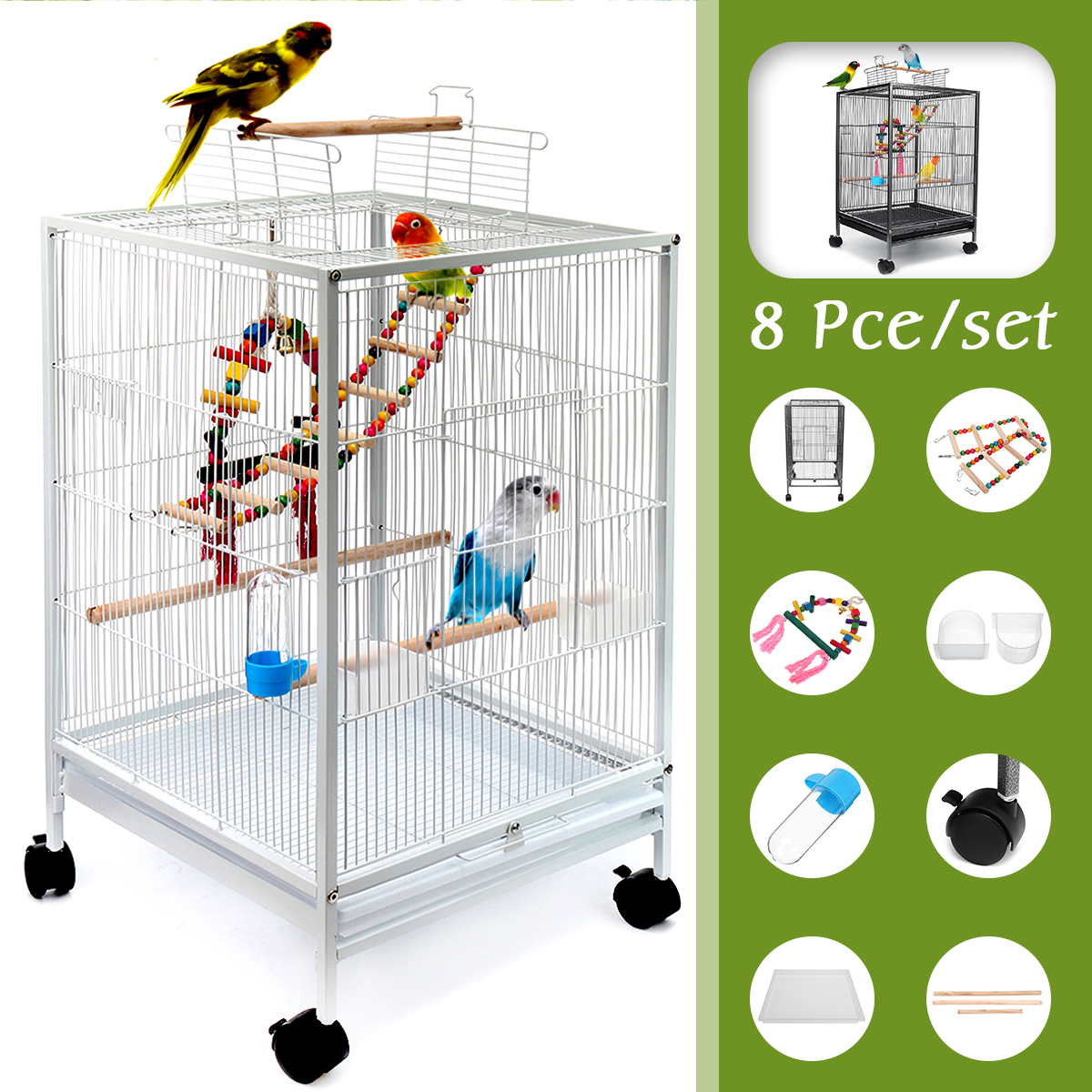 BirdCage456x456x86cmforCockatielsAfricanGreyQuakerSunParakeetsGreenCheekConuresPigeonsParrot-1957234-3