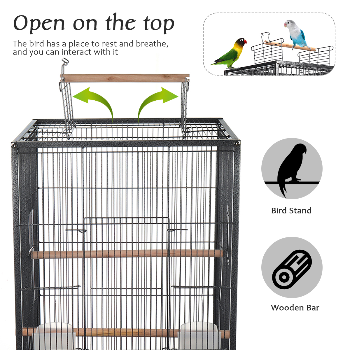 BirdCage456x456x86cmforCockatielsAfricanGreyQuakerSunParakeetsGreenCheekConuresPigeonsParrot-1957234-5