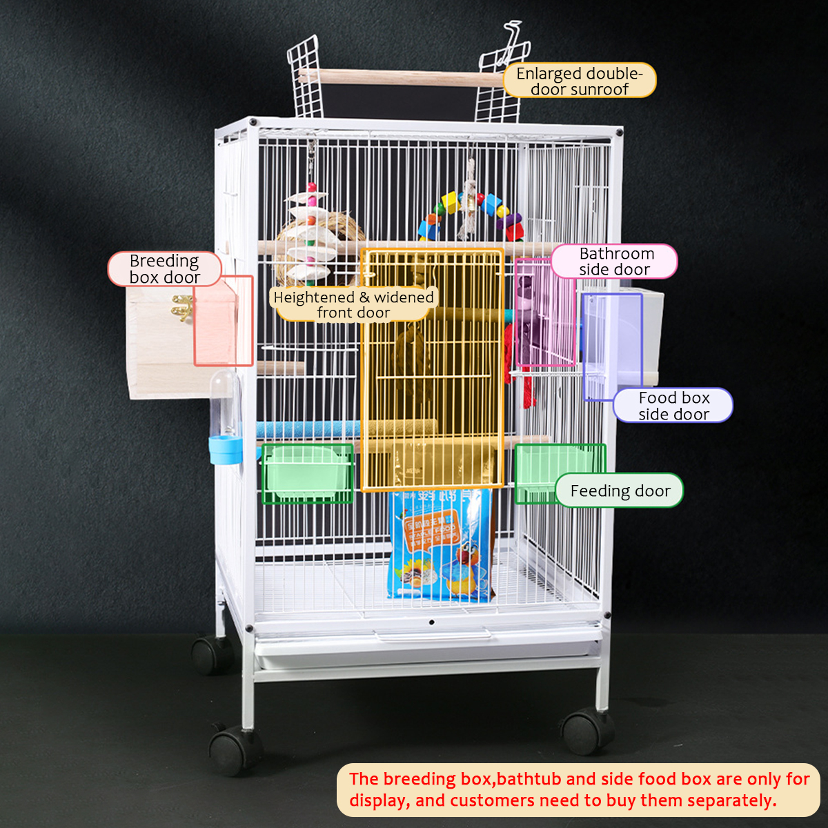 BirdCage456x456x86cmforCockatielsAfricanGreyQuakerSunParakeetsGreenCheekConuresPigeonsParrot-1957234-10