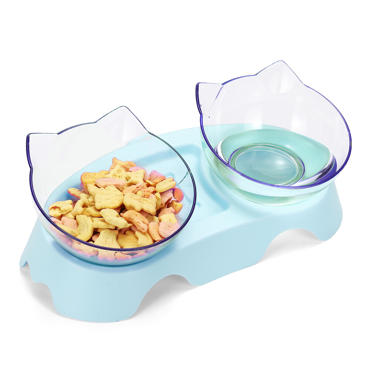 CatDoubleBowlNon-slipPetFoodWaterFeederDishElevatedStandPetSuppliesPuppy-1864386-8