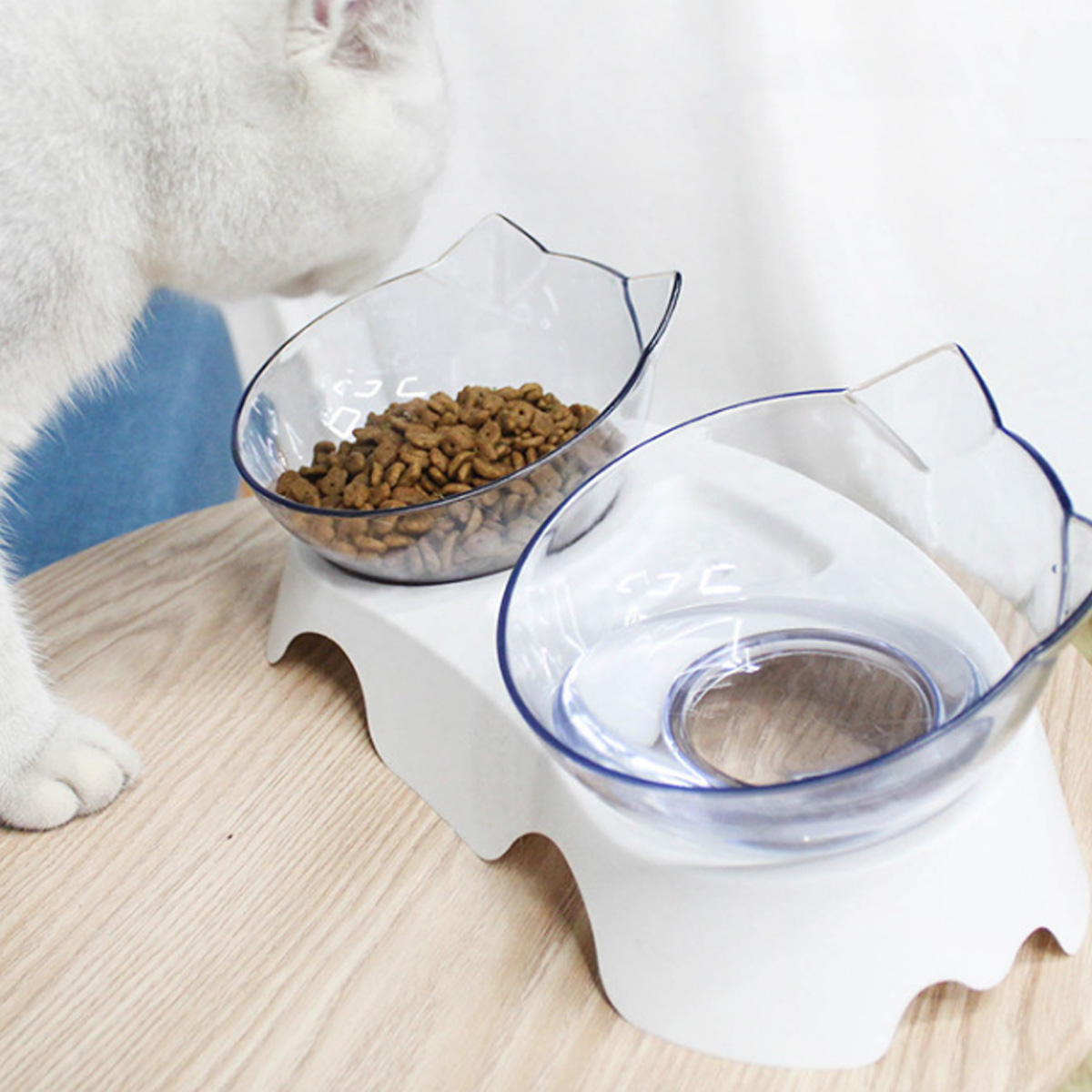 CatDoubleBowlNon-slipPetFoodWaterFeederDishElevatedStandPetSuppliesPuppy-1864386-10