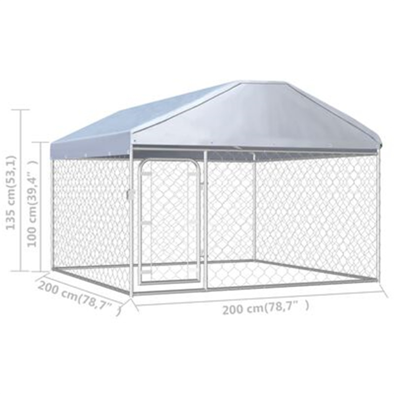 EUDirectvidaXLOutdoorDogKennel144493PuppyHeavyDutyCageGalvanizedSteelFrameFencePlaypenExercisePenChi-1941938-5