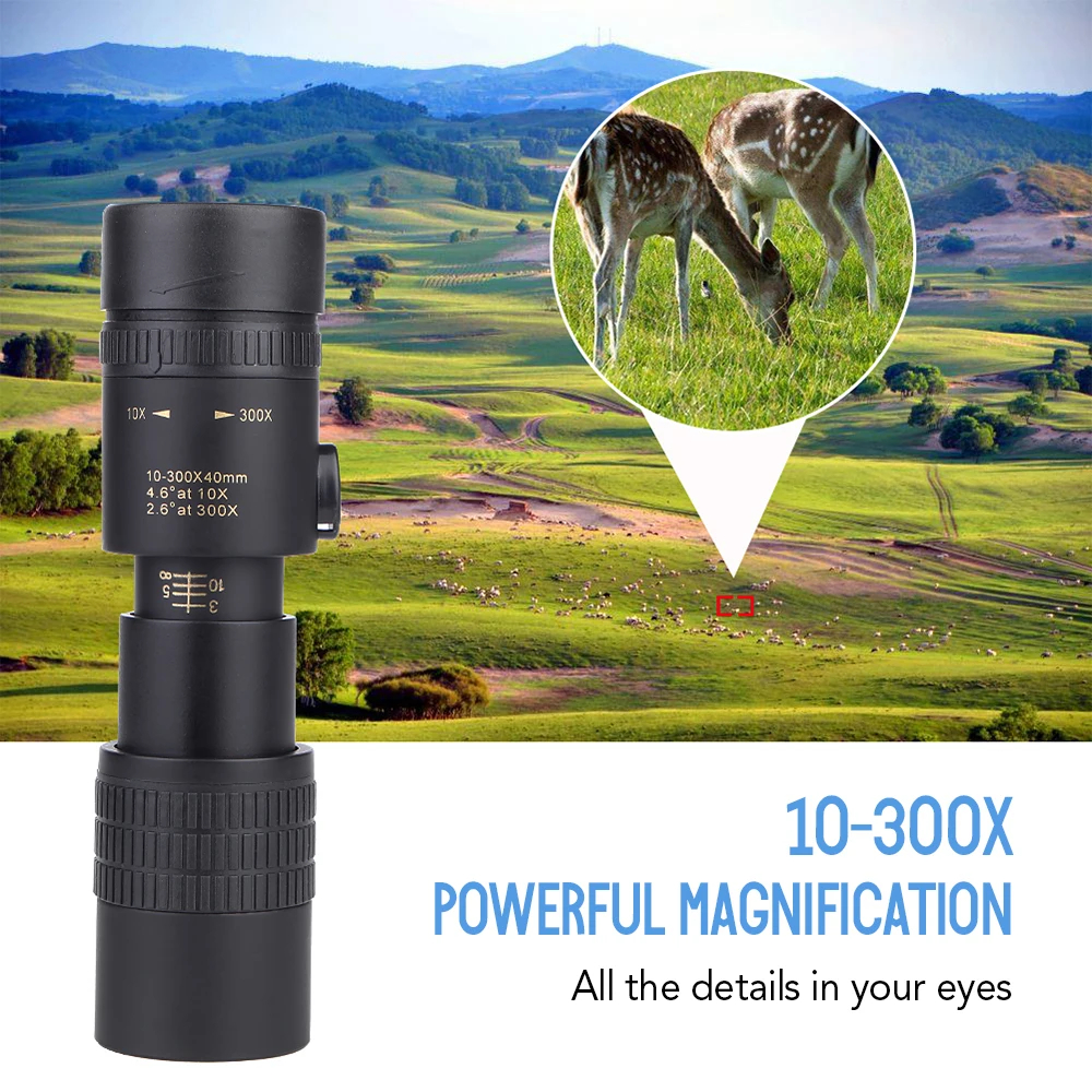 10X-300X40mmHighZoomBAK4MonocularProfessionalLongRangeTelescopeLowLightNightVisionOutdoorsCampingHik-2003898-1