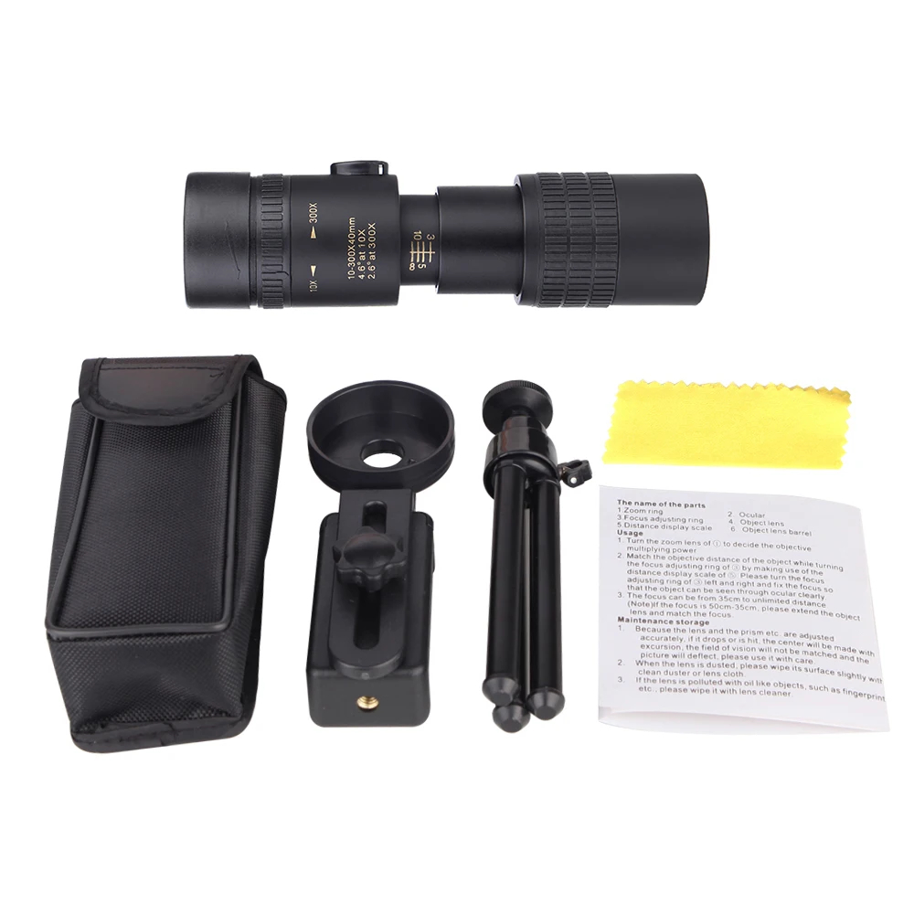 10X-300X40mmHighZoomBAK4MonocularProfessionalLongRangeTelescopeLowLightNightVisionOutdoorsCampingHik-2003898-6