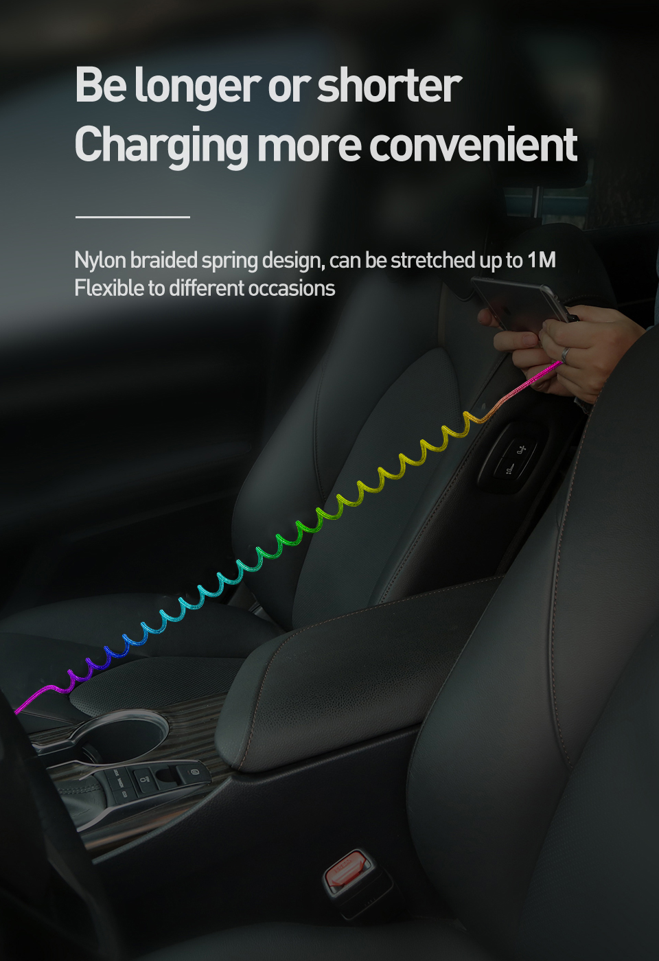 3A3in1USB-AtoiPType-CMicroUSBSpringCableFastChargingDataTransmissionCopperCoreLine1MLongforHuaweiMat-1989783-2