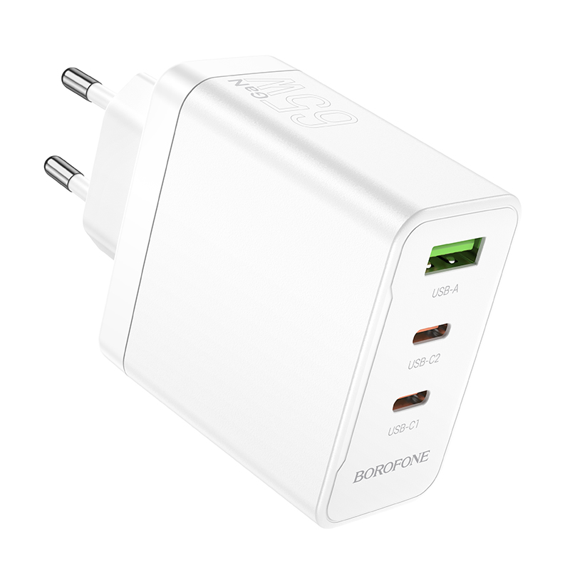 BOROFONEBN12PD65W3-PortUSBPDChargerUSB-A2USB-CPDQC30FastChargingWallChargerAdapterEUPlugforiPhone151-2003985-6