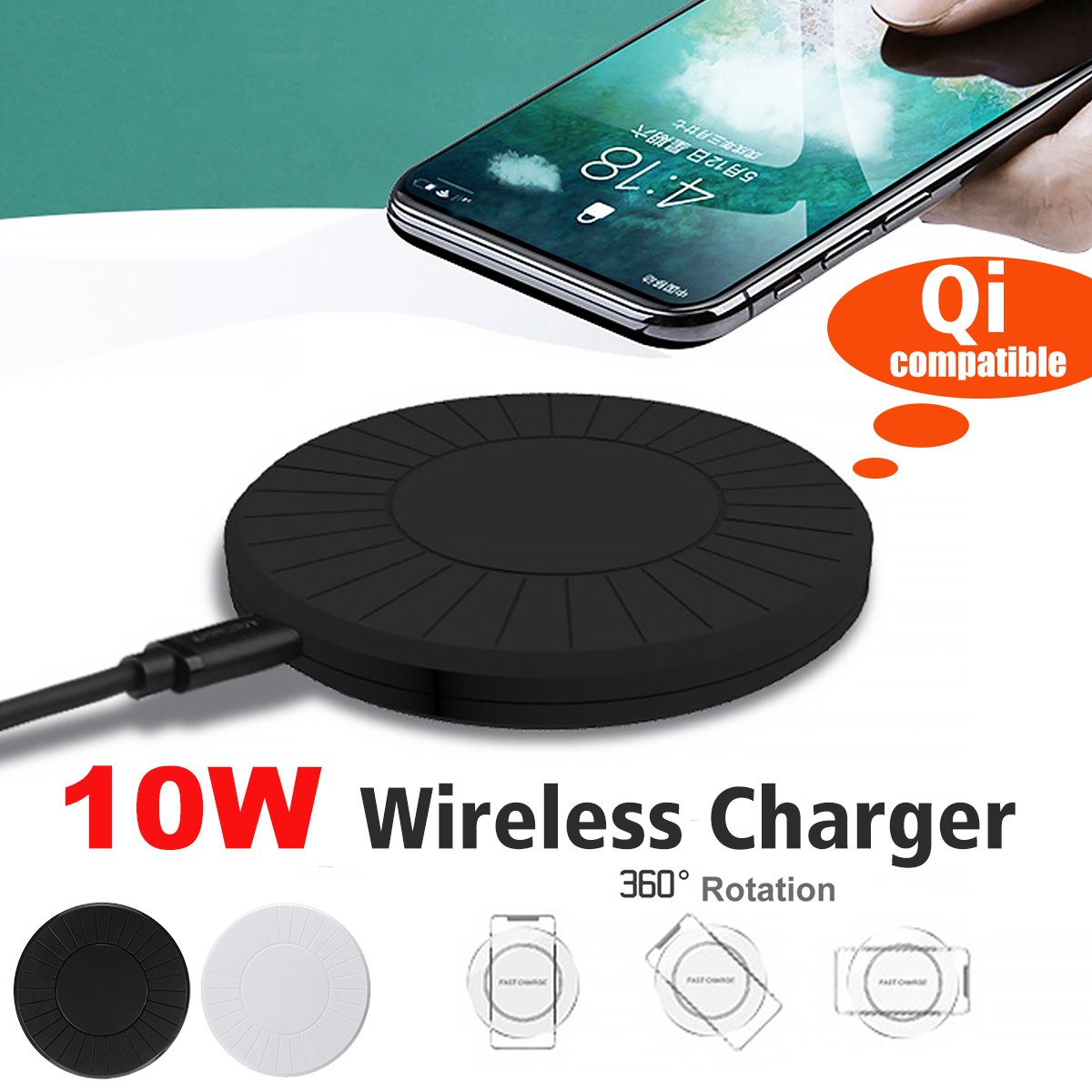 Bakeey10WWirelessQIFastChargerChargingDockStandHolderUniversalForSamsungGalaxyNote9S8S9S10PlusForiPh-1568050-6