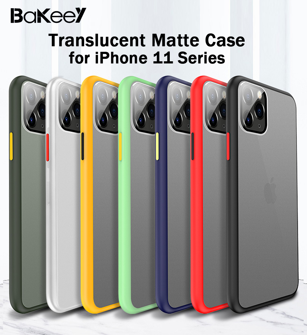 Bakeey2in1ShockproofAnti-fingerprintMatteTranslucentHardProtectiveCasewithLensProtectorRingforiPhone-1640087-1