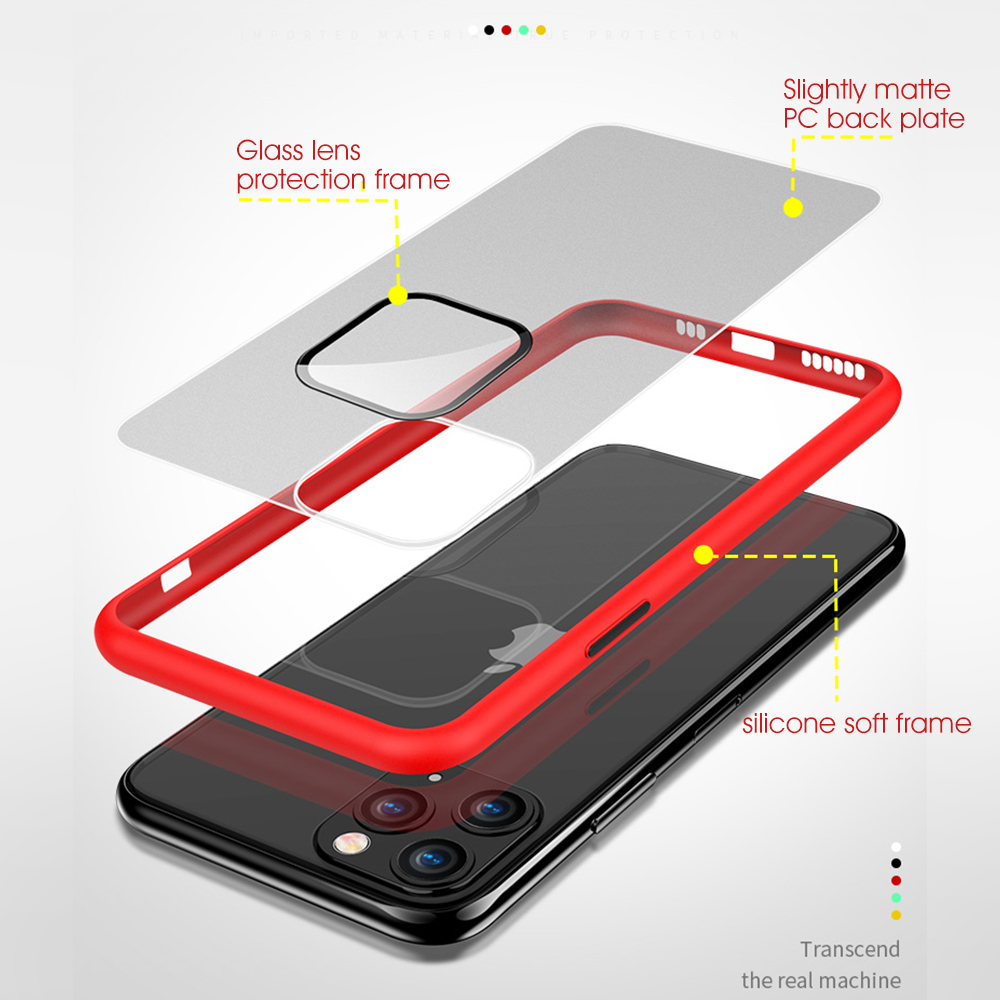 Bakeey2in1ShockproofAnti-fingerprintMatteTranslucentHardProtectiveCasewithLensProtectorRingforiPhone-1640087-3