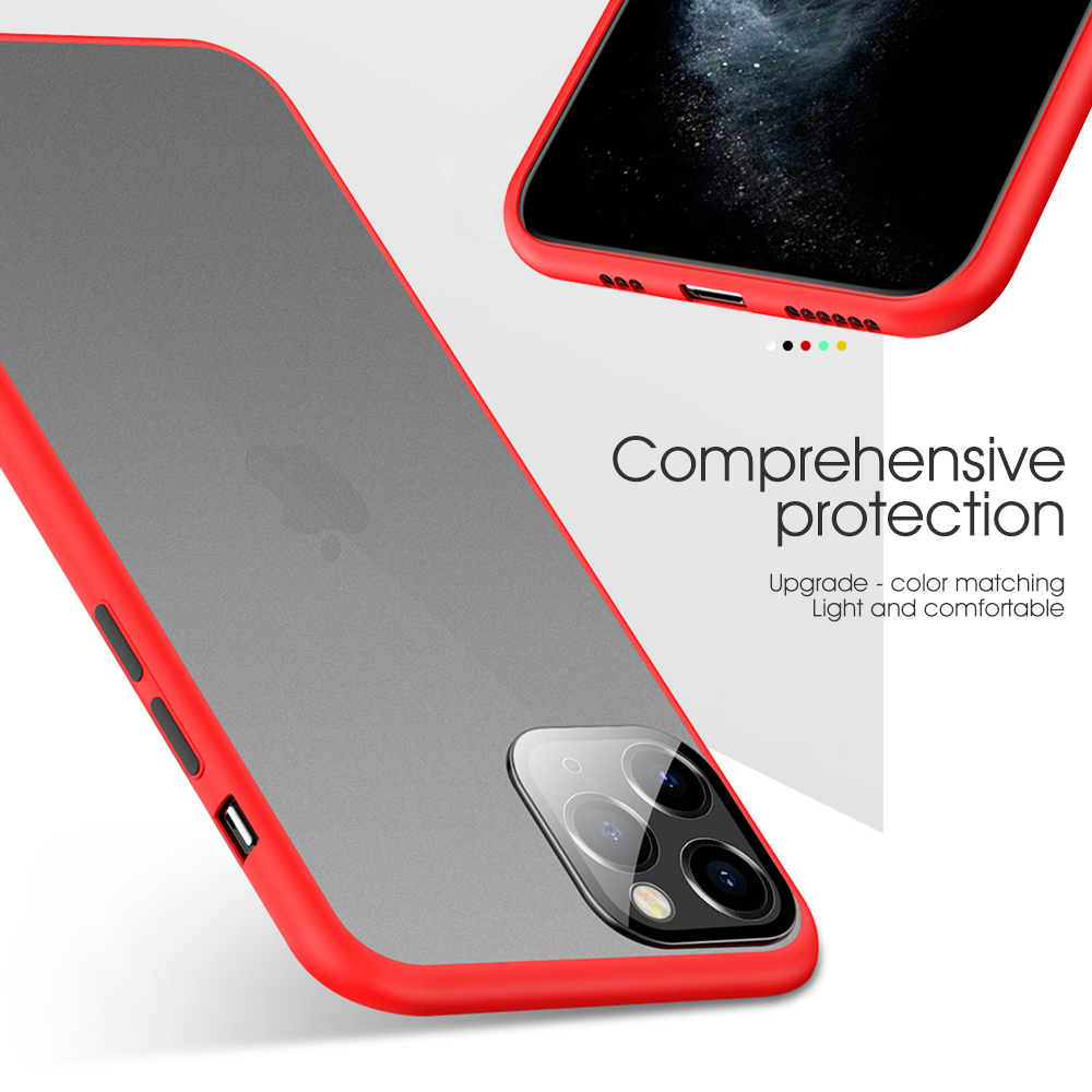 Bakeey2in1ShockproofAnti-fingerprintMatteTranslucentHardProtectiveCasewithLensProtectorRingforiPhone-1640087-5