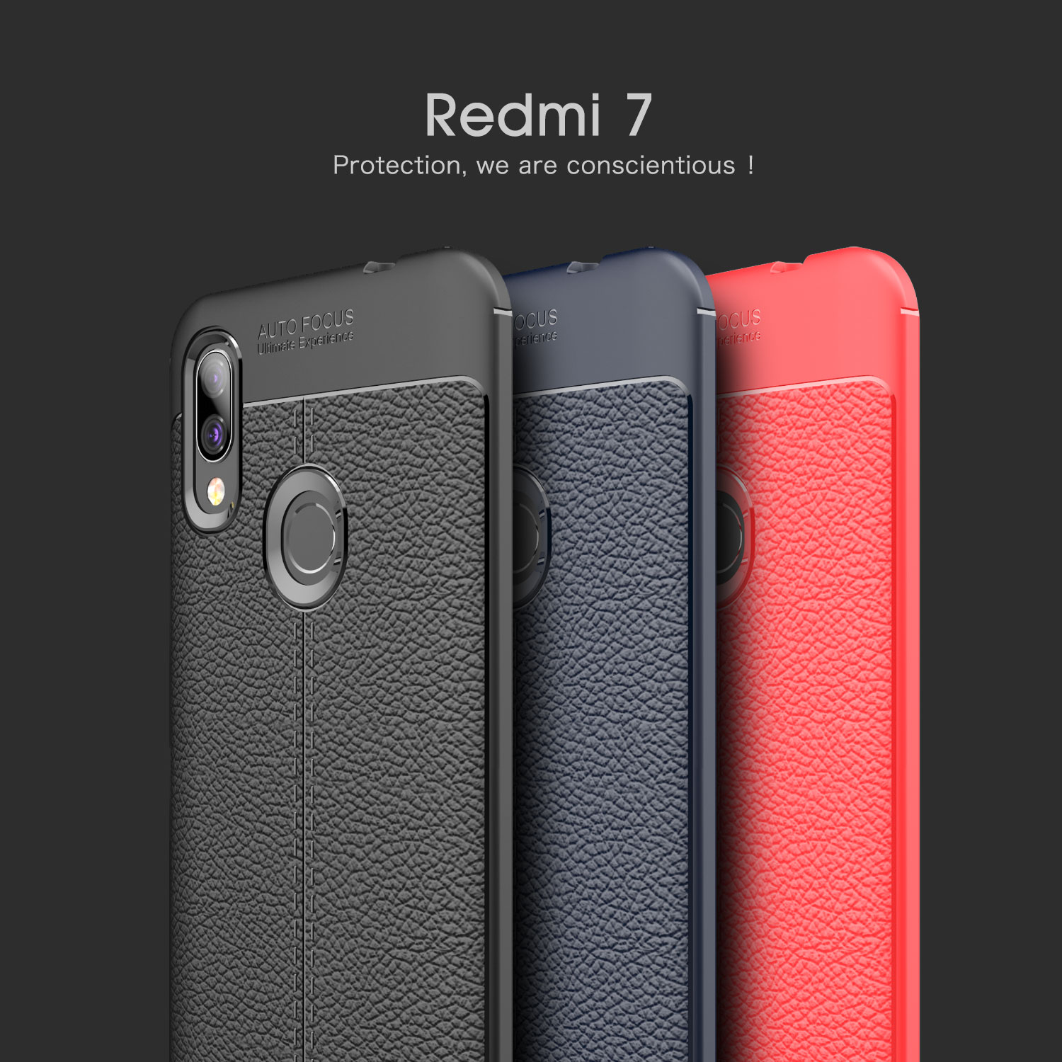 BakeeyAnti-fingerprintLitchiSiliconeSoftProtectiveCaseforXiaomiRedmi7RedmiY3Non-original-1470210-1