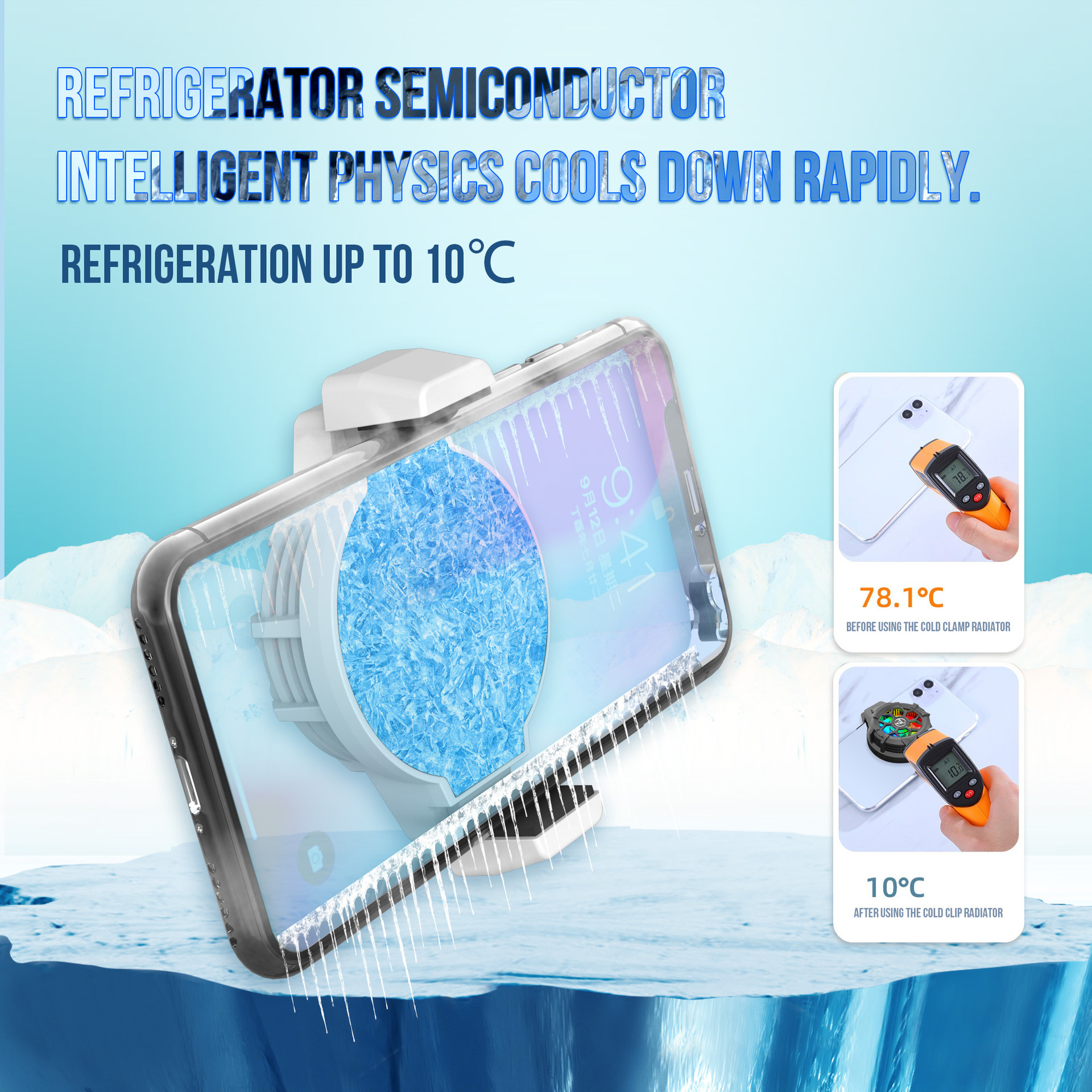 BakeeyP10MobilePhoneSemiconductorRadiatorTwo-wayRetractableRefrigerationBackClipForiPhone13ProMax13M-1918003-3