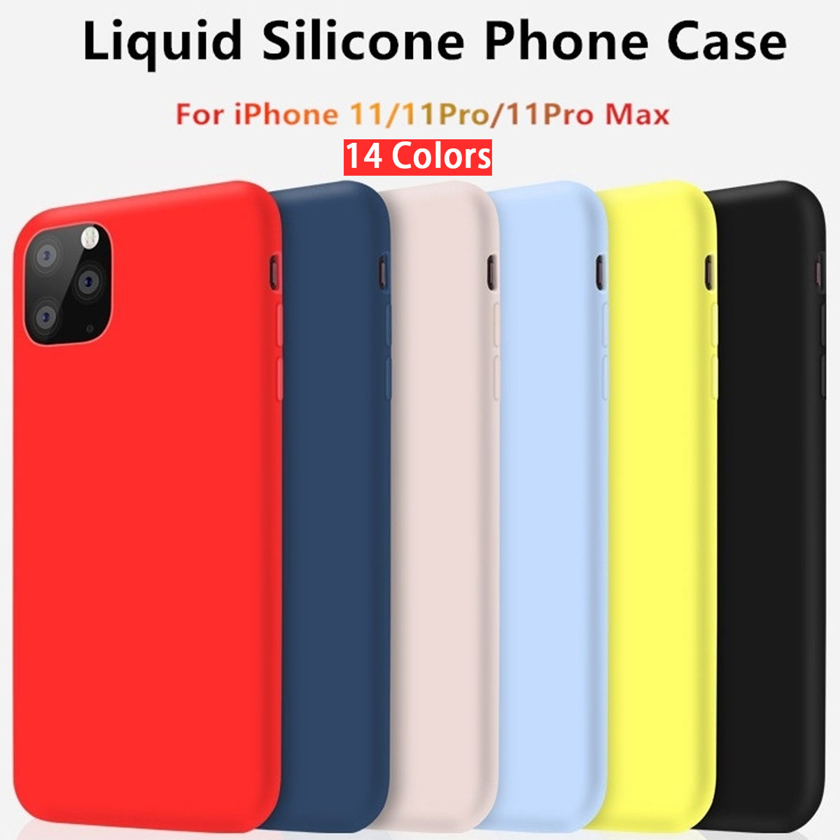 BakeeySmoothShockproofSoftLiquidSiliconeRubberBackCoverProtectiveCaseforiPhone11Series-1588312-1