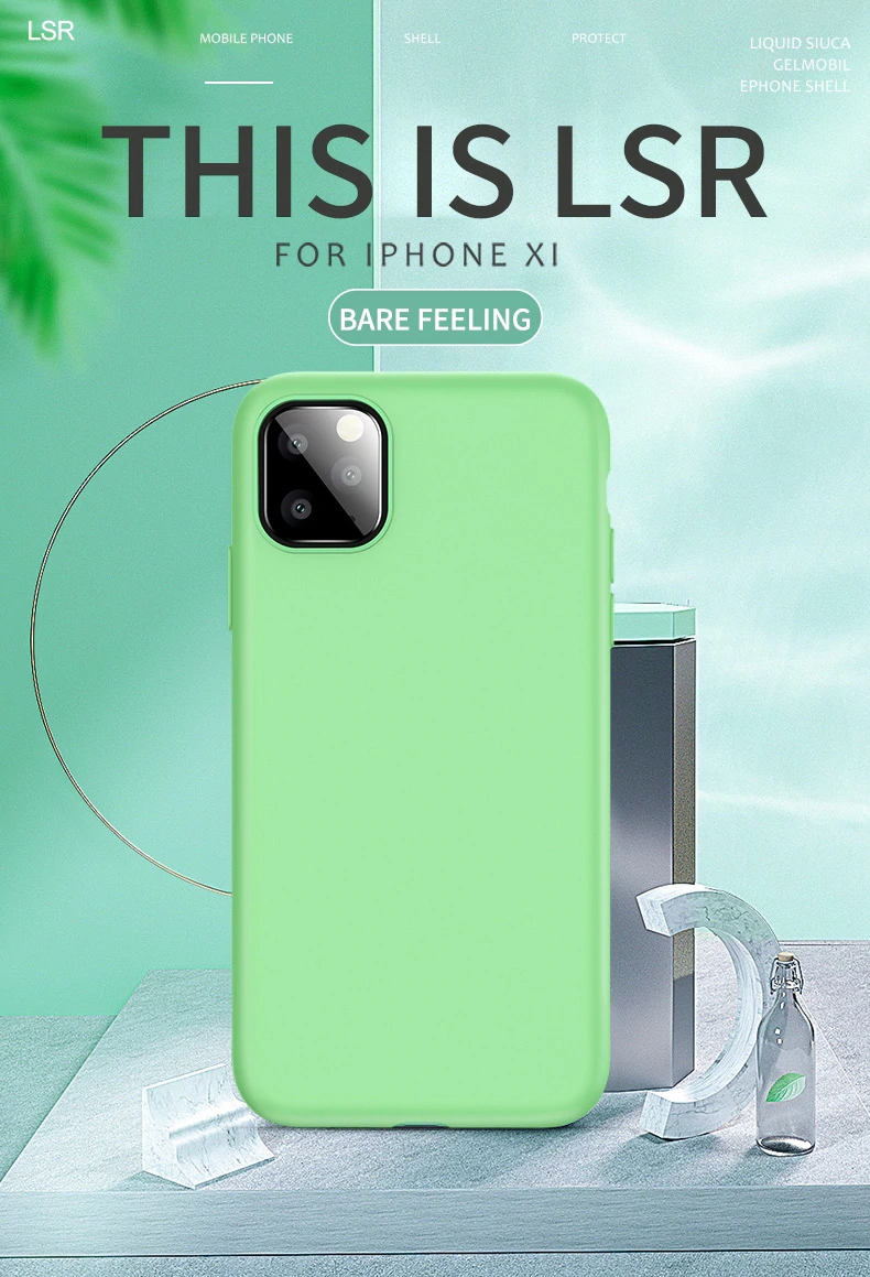 BakeeySmoothShockproofSoftLiquidSiliconeRubberBackCoverProtectiveCaseforiPhone11Series-1588312-2