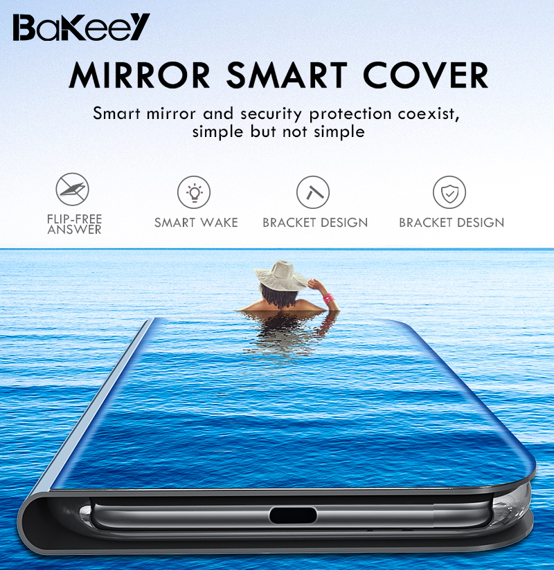 BakeeyforPOCOM3Pro5GNFCGlobalVersionXiaomiRedmiNote105GCaseFoldableFlipPlatingMirrorWindowViewShockp-1856589-2